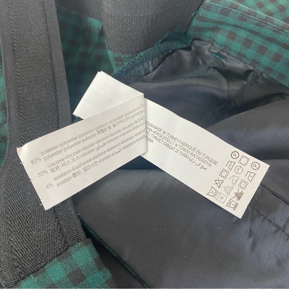 Zara Kelly Green/Black Checkered Pants Size M - Picture 8 of 9